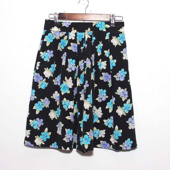 Vintage 90s Floral High Waist Culottes Shorts Size 6 SK & Company - Picture 1 of 6